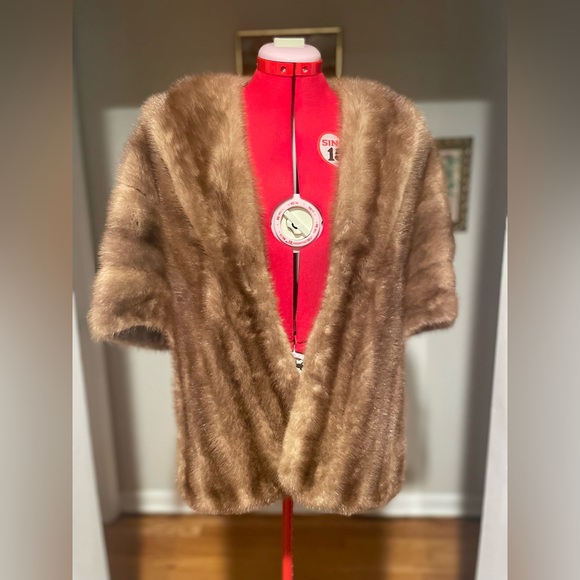 Stunning Vintage Denholm’s Brown Mink Fur Stole / Cape 1940s-1950s - Picture 6 of 12
